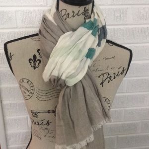 Levis Stripes Linen Scarf In Tan, Blues and Greens